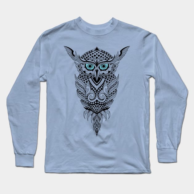 Owl Art Geometric Design best funny cute gift for Men Women Long Sleeve T-Shirt by mohamadbaradai